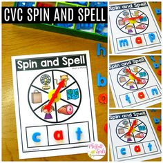 the spin and spell activity is shown with pictures