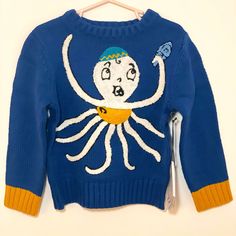 Nwt Whoopi Toddler Blue Octopus Pullover Swearer Hanukkah - From Whoopi’s Holiday Sweater Collection 2018. This Style Is Unisex. Note: These Items Have Been Obtained Through Sample Sales, Liquidation And Manufacturer Warehouses, Although They Have Been Purchased As Newtthrough Our Boutique, They May Have Been Handled Or Purchased/Returned In A Retail Setting. Items Listed For Sale Are Sold As Is, Where Is. No Refund, No Warranty. Blue Octopus, Holiday Sweaters, Sweater Collection, Holiday Sweater, Girls Sweaters, Hanukkah, Octopus, Kids Shirts, Dream Closet