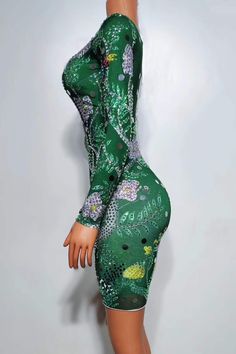 Bold Design: Features a striking green pattern with intricate floral and bird embellishments for a unique and eye-catching look. Long Sleeves: Designed with long sleeves for added elegance and coverage. Form-Fitting Silhouette: Tailored to hug your curves and enhance your silhouette for a flattering fit. Intricate Embellishments: Adorned with sparkling sequins and beads, adding a touch of luxury and glamour. Perfect for Special Occasions: Ideal for parties, evening events, and stylish outings. C Luxury Green Long Sleeve Embroidered Dress, Long Sleeve Bodycon Embellished Sequin Dress, Green Long Sleeve Embellished Gown, Fitted Green Embroidered Fabric With Sequins, Luxury Green Lace Sequin Fabric, Bridal Elegance, Long Sleeve Bodycon, Green Pattern, Long Sleeve Bodycon Dress