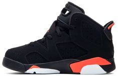 The Air Jordan 6 Retro PS ‘Infrared’ 2019 sneaker repackages the iconic elements of the 1991 original for smaller feet. Debuted in February 2019 . this kids’ version stirs up nostalgia in a perforated suede upper equipped with a Jumpman-branded tongue . a synthetic heel pull and an embroidered heel. The foam midsole cushioning and [...] Jordan 1 Milan, Jordan 1 Blue, Kids Jordan, Blue Chill, Embroidered Heels, Unique Heels, Air Jordan 6 Retro, Nike Air Jordan 6, Jordan 6 Retro