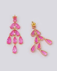 Introducing our exquisite Spinel Palace Earrings, adorned with large, captivating pink spinel quartz gemstones that gracefully cascade like translucent droplets, exuding an aura of refined elegance and enchantment. Style tip: Elevate your wardrobe effortlessly from day to night by adorning these divine earrings with a casual ensemble like a crisp white linen blouse and tailored trousers, infusing a touch of ethereal allure, or pair them with a sleek black evening gown for an opulent affair, eman Elegant Pink Sapphire Earrings For Formal Events, Pink Teardrop Jewelry For Evening, Elegant Pink Sapphire Earrings For Formal Occasions, Pink Gemstone Jewelry For Evening, Pink Fine Jewelry Earrings For Party, Glamorous Pink Earrings For Celebration, Elegant Pink Chandelier Earrings For Formal Events, Pink Long Drop Earrings For Party, Elegant Pink Sapphire Earrings For Wedding