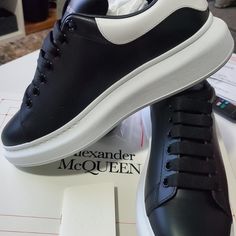 Brand New Modern Black Custom Sneakers In Calf Leather, Black Modern Custom Calf Leather Sneakers, Modern Black Custom Calf Leather Sneakers, Modern Black Calf Leather Custom Sneakers, Black Custom Sneakers With Calf Leather And Round Toe, Custom Black Calf Leather Sneakers With Round Toe, Black Custom Sneakers With Calf Leather, Black Lace-up Custom Sneakers In Calf Leather, Modern Black Dress Sneakers