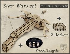 the star wars set is made out of wood and has instructions for how to use it