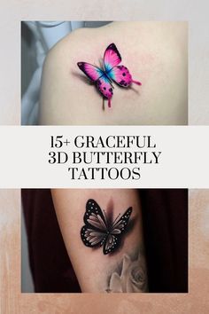 Realistic Butterfly Tattoo, 3d Butterfly Tattoo, Mark Tattoo, Butterfly Tattoos, 3d Tattoos, Traditional Tattoos, Time Tattoos, 3d Butterflies, 3d Artwork