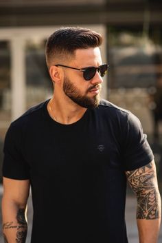 Fade Haircut With Beard, Faded Beard Styles, Very Short Hair Men, Men Fade Haircut Short, Stylish Mens Haircuts, Short Hair With Beard, Beard And Mustache Styles