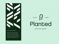 the plant seed company logo is shown on a green background with black and white lines