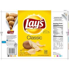 lay's classic potato chips are shown in the packaging