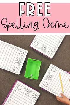 free spelling game for kids to practice spelling with the words spelling games and writing paper