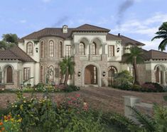 this is an artist's rendering of a luxury home in the floridan style