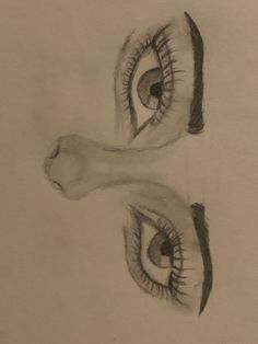 an eye with long eyelashes is shown in this drawing