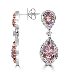 This beautiful pair of earrings are crafted with 14K two-tone gold and set with a gorgeous pink Diamond and round Diamonds. The perfect accessory for special occasions. Product Information SKU J20371 Metal Type 14K Metal Color Two Tone Gold Earring Style - Metal Weight 5.85 Primary Stone Gemstone Name Pink Diamond Gemstone Species Diamond No. Of Gemstones 2 Gemstone Shape Mix Gemstone Color Pink Gemstone Grade - Gemstone Clarity - Gemstone Weight 1.51 cts Gemstone Size Cu 2.10mm, 2.3x2.1mm, PS 2 Pink Diamond Earrings, Diamond Earring, Pink Gemstones, Gold Earring, Pink Diamond, Metal Color, Diamond Gemstone, Gemstone Colors, Fashion Earrings