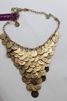 Unique Trendy Bling Popular Accessory Jewelry - Vintage Coins Necklace Condition: Brand NewStyle: Boho / Cool / Fun / Chic / Chunky / Hip Hop / Urban / SpecialMaterial: Mixed Metal Color : Rusty Antique Vintage Gold ColorChain Size : 10" - 12"Necklace Drop : 9" Pendant Size: About 5" X 4"Occasion: Cocktail, Gift, Christmas, Halloween, Party, Prom, Wedding, Bridal, OfficeTrendy Fashion Elegant Necklace Very Unique Fashion And Stylish Jewelry.Las Vegas / Miami Beach PartyFor A Special Event And Fo Gold Coin Necklace, Trendy Fashion Jewelry, Rings Jewelry Fashion, Earrings Inspiration, Silver Jewelry Fashion, Fashion Jewelry Earrings, Elegant Necklaces, Coin Necklace, Fashion Jewelry Necklaces