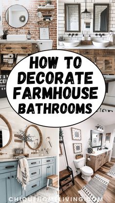 how to decorate farmhouse style bathrooms