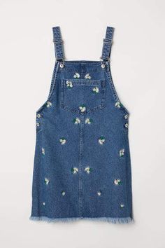 H&M Bib Overall Dress - Blue Summer Workwear Overalls With Adjustable Straps, Trendy Spring Shortalls With Adjustable Straps, Spring Workwear Shortalls With Bib Front, Spring Sleeveless Shortalls With Adjustable Straps, Spring Fitted Overalls With Adjustable Straps, Spring Pinafore Dress With Suspenders, Casual Sleeveless Suspenders Dress, Casual Sleeveless Dress With Suspenders, Spring Overalls With Buttons