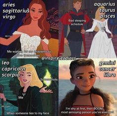 some disney princesses with their names in spanish and english, one is wearing a tiara