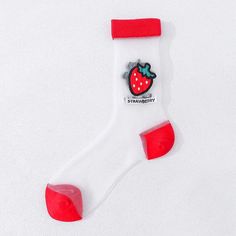 Korean Style Summer Socks Casual Mid-calf Socks For Stocking Stuffer, Trendy Red Socks For Summer, Trendy Mid-calf Socks, Preppy Aesthetic Outfits, Big Peach, Summer Socks, Korean Socks, Rash Guard Swimwear, Summer Sock