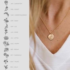 List Tattoo, Necklace Chain Types, Gold Coin Necklace, Detailed Necklace, Coin Pendant Necklace, Necklace Bridal, Birth Month Flowers, Bridesmaid Necklace