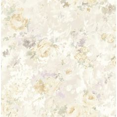 an old fashioned wallpaper with flowers and leaves in pastel shades, on a white background