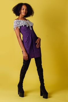 This vintage 80's purple Jessica McClintock Gunne Sax mini dress is super gorgeous! With this off-the-shoulder look you'll turn heads at any party or social event! Size + Care- Size: S- Chest: 36in- Length: 21in- Sleeve Length: N/A- Origin: Made in USA- Brand: Jessica McClintock Gunne Sax- Material: 80% Nylon, 9% Polyester, 5% Spandex- Care: Machine Wash Cold Purple One Shoulder Mini Dress For Night Out, Purple One Shoulder Evening Mini Dress, Fitted Retro Mini Dress For Parties, Purple Fitted Mini Dress For Evening, Fitted Purple Mini Dress For Evening, Retro Cocktail Mini Dress, Vintage Off-shoulder Party Dresses, Purple Fitted One-shoulder Mini Dress, Purple Off-shoulder Cocktail Dress