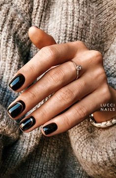 Shiny Nails, Nails 2021, Black Nail Designs, Black Nail, Nails Fall, Autumn Nails