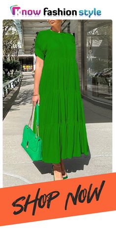 Green Casual Solid Split Joint Fold O Neck A Line Dresses Casual Solid Color Dresses With Patchwork, Casual Solid Color Dress With Patchwork, Solid Color Patchwork Summer Dresses, Solid Color Summer Dress With Patchwork, Summer Patchwork Dresses, Girls Black Dress, Line Dresses, A Line Dresses, Club Party