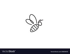 a bee line icon on white background