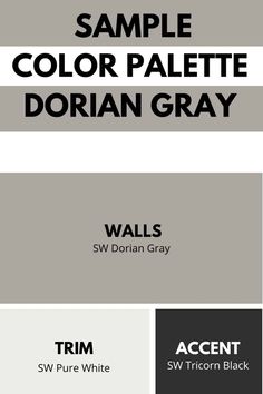 the color palette for walls and floors is shown in black, white, gray, and grey