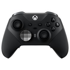 the front view of a black xbox controller