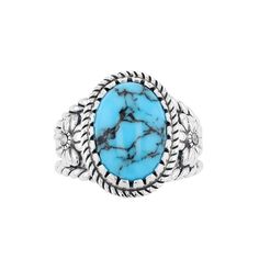 An oval-shaped, lab-created turquoise cabochon steals the show on this stylish Lavish by TJM dome ring. An oval-shaped, lab-created turquoise cabochon steals the show on this stylish Lavish by TJM dome ring. Marcasite accents Nickel free Metal: sterling silver Packaging: boxed Plating: rhodium Width: 20.57 mm Finish: oxidizedSTONE DETAILS Stone type: simulated turquoise Total weight: 4 1/8 ct. Center stone size: 14 mm x 10 mm Shape: oval Setting: bezel Gemstones may have been treated to enhance Adjustable Turquoise Oval Cabochon Ring, Adjustable Oval Turquoise Ring With Large Stone, Bohemian Adjustable Turquoise Ring With Oval Cabochon, Southwestern Adjustable Oval Turquoise Ring, Adjustable Oval Turquoise Western Ring, Adjustable Oval Western Style Turquoise Ring, Silver Packaging, Oval Setting, Dome Ring