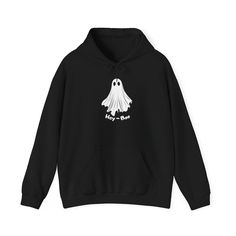 Get into the Halloween spirit with this Ghost Hoodie. Perfect for Halloween costumes or as a fun Fall shirt. A great gift for those who love spooky vibes. All of our hoodies and sweatshirts show one-of-a-kind designs and are made of high-quality materials. They are part of the first Halloween collection of our shop. Product Features - Spacious kangaroo pouch pocket to keep your hands warm - Adjustable drawstring hood for added comfort - Made from a blend of 50% cotton and 50% polyester for a cozy feel - Medium-heavy fabric for warmth and durability - Ethically grown US cotton with low environmental impact dyes Care instructions - Tumble dry: medium - Iron, steam, or dry: low heat - Do not dry clean - Machine wash: cold (max 30C or 90F) - Non-chlorine: bleach as needed Ghost Hoodie, Spooky Vibes, First Halloween, Halloween Spirit, Fall Shirt, Halloween Boo, Kangaroo Pouch, Halloween Sweatshirt, Costume Halloween