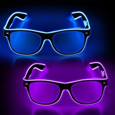 PRICES MAY VARY. 【Stand Out in Folks】Glow in the dark glasses make you glow in the dark and get tons of attention from your friends,particularly in rave party,EDM,Halloween,Christmas 【Single-button Controls Four Models】The controller has a belt clip, so you can hold it on clothing to push the button and go from fix light-on, slow/fast blinking for your preference 【Money Save 2 Packs with Differernt Colors】You can get two packs with different colors for couple in the party or single for alternati Light Up Glasses, Glowing Glasses, Edm Music Festivals, Rave Glasses, Neon Rave, Neon Accessories, Purple Clothing, Party Sunglasses, Edm Music