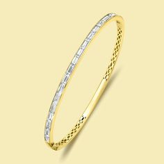 The Zoe, Classic Baguette Diamond Bangle is handcrafted in 14K gold, 18K gold, or Platinum. Upgrade your wardrobe with the timeless sophistication of The Zoe, Classic Baguette Diamond Bangle. Ideal for any jewelry enthusiast, this breathtaking bangle features an East-West channel setting and can be worn alone or paired with other pieces for an effortlessly refined look. Make a statement and express your unique style with this exquisite accessory. ***Listing photos displayed in 48x58mm (inside di Baguette Jewelry, 3 Carat Engagement Ring, Engagement Rings 4 Carat, Channel Setting, Diamond Bangle, Stone Engagement Rings, Classic Jewelry, East West, Baguette Diamond