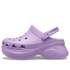 (WMNS) Crocs Classic clog Retro Crocs Outdoor Thick Sole Sports Purple Sandals 206302-5PR (Women's) Crocs Platform Clog, Bae Clog, Crocs Platform, Platform Crocs, Purple Sandals, Black Clogs, Shoes Purple, Crocs Classic Clogs, Platform Clogs