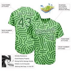 Custom Neon Green Kelly Green-White 3D Pattern Design Authentic Baseball Jersey Cheap Green Jersey With Letter Print, 3d Pattern Design, Baseball Gear, Custom Baseball Jersey, St. Patricks Day, Alpha Kappa Alpha, 3d Pattern, Flag Colors, Custom Neon