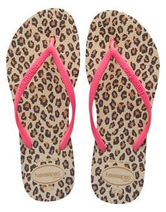 Slim Animals Fluo Sandals in Sand Grey by Havaianas - FINAL SALE Neon Style, Rubber Flip Flops, Animal Skin, Summer Staples, Sandals For Women, Animal Prints, Flip Flop, Womens Flip Flop, Flip Flop Sandals