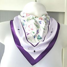 Beautiful and feminine small square scarf with pink poppy flowers and other field flowers on a white background. The scarf can be used as a neck wrap, headband, hair tie and bag decor. The scarf is silk satin and is in mint condition. It comes in a gift wrap and with a 'Thank you' card. For more scarves in my store visit: https://www.etsy.com/ca/shop/NostalgicByLiliya?ref=seller-platform-mcnav&section_id=25031148 For other items visit: https://www.etsy.com/ca/shop/NostalgicByLiliya?ref=seller-pl White Square Scarf For Spring, Rectangular Scarves For Spring Gift, Rectangular Scarves As Spring Gift, White Square Silk Scarf As Gift, White Square Silk Scarf For Spring, White Scarf As Spring Gift, White Square Scarf For Summer, White Scarf Gift For Spring, Pink Poppy