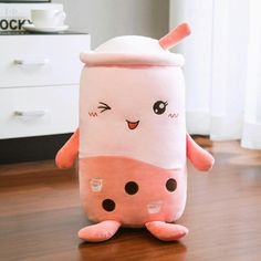 Boba Tea Milk Plushies - pink 3 - Plushie Depot Matcha Bubble Tea, Mixology Set, Bubble Milk Tea, Strawberry Milk, Boba Tea, Bubble Tea, Milk Tea, Soft Toy, Plush Pillows