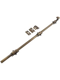 Traditionally styled with a large round knob and shapely guides, this extra long surface bolt is ideally suited to 8' or taller doors. Finely crafted from solid brass, it features a unique ball bearing system and strikes for three mounting options. Hand-finished with our living antique patina! Colonial Art, Door Steps, White Farmhouse, Door Sets, Cylinder Lock, Antique Hardware, Window Hardware, Door Accessories, Ball Bearing