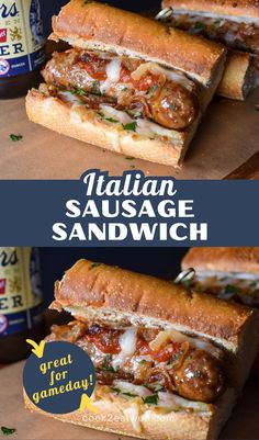 italian sausage sandwich with great for game day