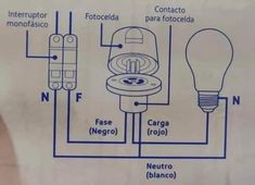 an electrical wiring diagram for a light bulb and some other things in the room that are on