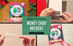 handmade money card holders with text overlay that reads how to make money card holders