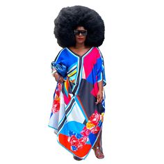 2023 New Oversize Loose Women Dress V Neck Short Sleeves Side Split Multicolors Printing Casual Ladies Plus Size Dresses, Plus Size Long Dress, Casual Maxi Dresses, Plus Size Long Dresses, Cheap Maxi Dresses, Maxi Dresses Casual, Online Fashion Stores, Side Split, Women Dress