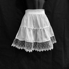 2 Ruffles Style Apron With Lace Ruffle Sexy French Maid Apron | Etsy White Ruffled Lace Petticoat, White Lace Ruffled Petticoat, White Lace Trim Tiered Petticoat, White Lace Petticoat With Ruffles, French Maid Apron, Maid Apron, Holiday Scarves, Ruffle Apron, Black Apron