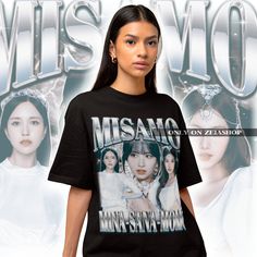 "Misamo Retro Shirt - Twice Kpop Shirt - Twice Merch - Twice Sweatshrt - Twice Hoodie - Twice Fan Shirt - Misamo Bootleg Shirt This is our unisex shirt, and it's true to size. To get the oversized look, you have to choose +1 or +2 of your original size number. If you're not sure about your size, you can refer to our size chart. Reach out if you have any issues with your order! The unisex heavy cotton tee is the basic staple of any wardrobe. It is the foundation upon which casual fashion grows. The specially spun fibers provide a smooth surface for premium printing vividity and sharpness. No side seams mean there are no itchy interruptions under the arms. The shoulders have tape for improved durability. .: 100% cotton (fiber content may vary for different colors) .: Medium fabric (5.3 oz/yd Kpop Long Sleeve T-shirt With Letter Print, Black Kpop Tops With Letter Print, Black Kpop Letter Print Top, Black Kpop Tops With Graphic Print, Kpop Style Letter Print Relaxed Fit Top, Kpop Style Relaxed Fit Letter Print Tops, Kpop Style Relaxed Fit Tops With Letter Print, Kpop Style Tops With Letter Print In Relaxed Fit, Harajuku Style Cotton Top With Sublimation Print