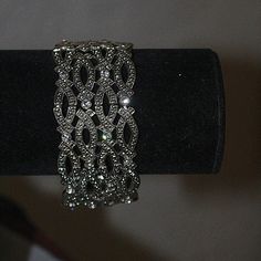 Never Worn, Very Sparkly, Rhinestone Bracelet Stretchy Purchased At A Boutique In Texas Metal Bracelet With Diamond Accents For Parties, Elegant Crystal Bracelets With Rhinestones, Elegant Silver Crystal Bracelet With Bling, Silver Diamond Bracelet With Bling For Party, Silver Diamond Bracelet With Sparkling Stones For Party, Adjustable Bracelets With Diamond Accents For Party, Adjustable Diamond Accents Bracelets For Party, Glamorous Silver Bracelets With Diamond Accents, Adjustable Diamond Accented Bracelets For Party