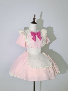 This price includes a dress and a pink bowknot.  Get ready to channel your inner maid with this stunning Pink Lolita Fashion Apron Dress. Complete with a charming bowknot on the neckline, this dress is perfect for anyone looking to add a touch of elegance and whimsy to their wardrobe. Whether you're attending a tea party or simply want to showcase your love for Lolita fashion, this apron dress is sure to turn heads and make you feel like a true fashionista.   	 		 			Size 			S 			M 			L Cosplay Dresses, Fashion Apron, Gothic Skirts, Gyaru Fashion, Maid Outfit, Apron Dress, Cosplay Dress, Outfits With Hats, Clothes Ideas