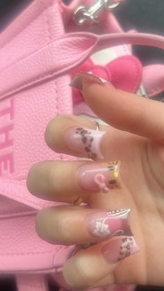 #pink #cheetah #hellokitty #hellokittynails #nails #pinknails #ducknails #duckhellokitty #pinkpurse #nailinspo #shortnailinspo #shortnails #y2k #y2knails #y2kinspo #flowernails #brownnails #summernails #birthdaynailset #birthday #simplenails #simple #cutenails #nails2024 #shorties Pink Nail Designs Hello Kitty, Light Pink Nails Y2k, 90s Nail Inspiration, Nail Ideas Acrylic Hello Kitty, Hibiscus Flower Duck Nails, Long Nail Design Ideas, Hello Kitty Hibiscus Nails, Y2knails Ideas, Shorties Nails Hello Kitty