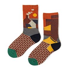 Treat your feet with these colorful mid-calf socks! Made of breathable cotton and spandex, these unisex crew socks are antibacterial and non-slip. Perfect for casual, everyday wear or as a thoughtful gift for someone happy and stylish. #socks #fashion #giftidea #cottonsocks #embroidery #unisex #midcalfsocks 😍🎁👣 Embrodery Socks, Floral Socks, Mens Rain Boots, Women Crew Socks, Mens Canvas Shoes, Mens Snow Boots, Novelty Clothing, Mens Loungewear, Clothing Details