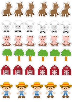 farm animals stickers and cut outs for kids to use on crafts or scrapbook pages