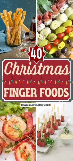 christmas finger foods with text overlay that reads 40 christmas finger foods